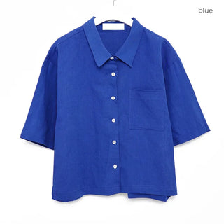 Pocket Linen Half-Sleeve Shirt