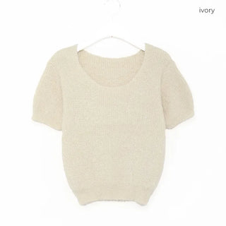 Shaggy short-sleeved knit