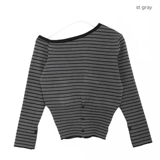 Asymmetrical Button Knit