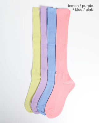 Simple summer ribbed knee-high socks
