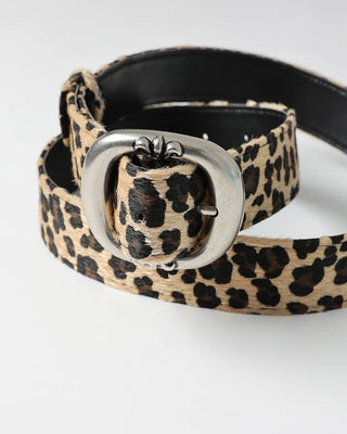 Round leopard belt