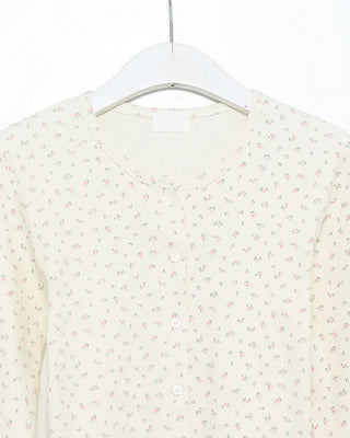 Mini Flower Rib Slim Cardigan