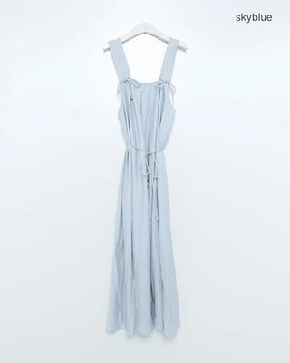 Shoulder frill long dress