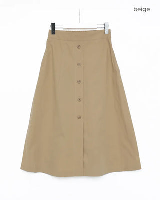 Button-up flared midi skirt