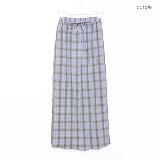 Checked Easy Long Skirt