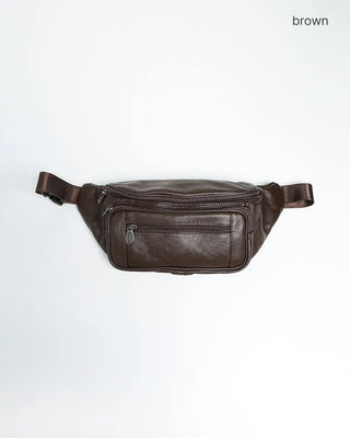Faux Leather Multi-Pocket Waist Bag