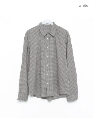 (Unisex) Check Pattern Long-Sleeve Shirt