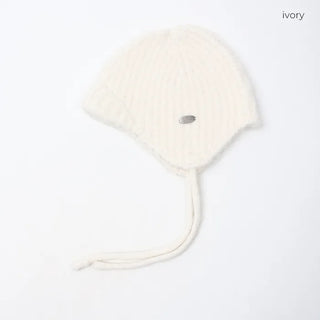 Knitted strap earmuff beanie