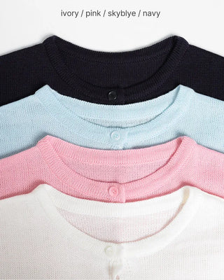 Frilled round neck cardigan