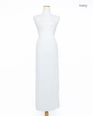 Layered long wrap skirt