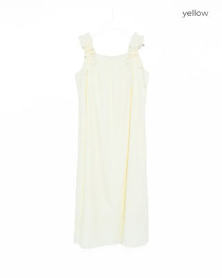 Shoulder Ribbon String Long Dress