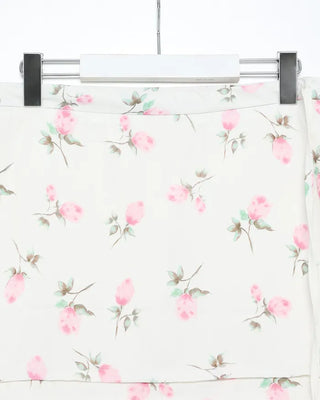 Flower-tucked midi skirt