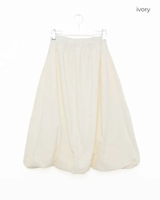 Elastic waist balloon nylon skirt