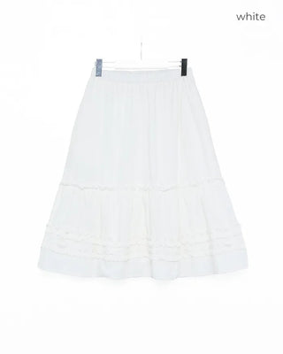 Frilled midi skirt