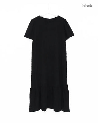 Long dress with ruffled hem