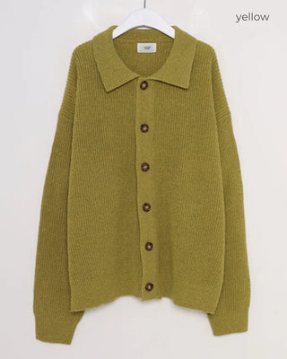 (Unisex) Standard Collar Button Cardigan