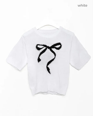 Ribbon Half-Sleeve Knit