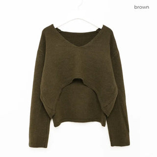 Sleeveless layered cropped knit