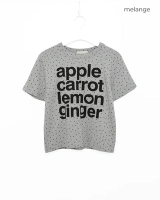 Star pattern lettering short-sleeved T-shirt