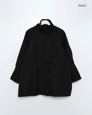 High-neck trench half coat