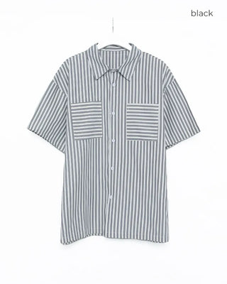 Oversized Striped Pocket Shirt