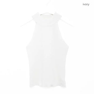 Halter neck sleeveless knit