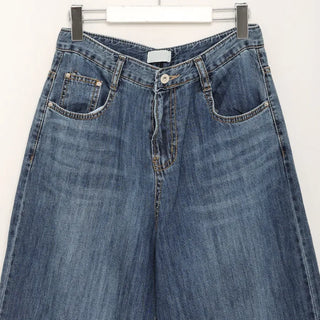 Wide denim pants