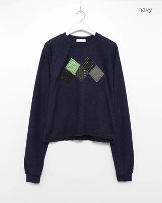 Argyle patch knit