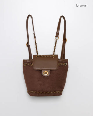 Suede Chain Backpack