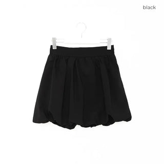 Shirred balloon mini skirt