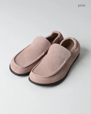 Suede square loafers