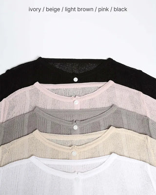 See-through ribbed cardigan