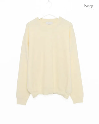 Rib-knit crew neck