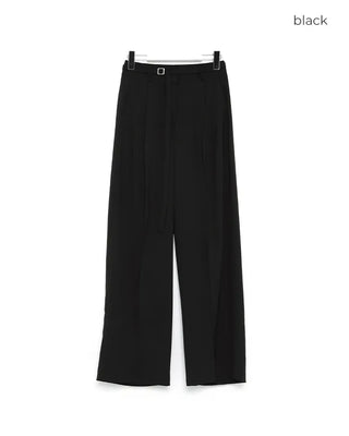 Belted wide-leg pants