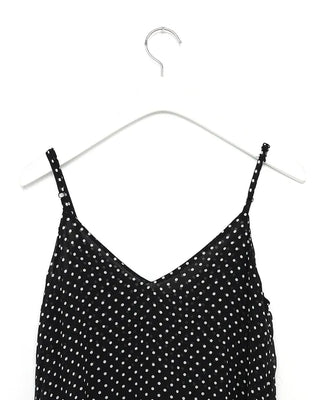 V-neck polka dot long dress