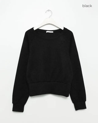 Side-button cropped knit