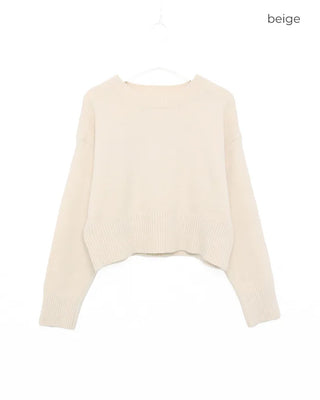 Cropped round knit