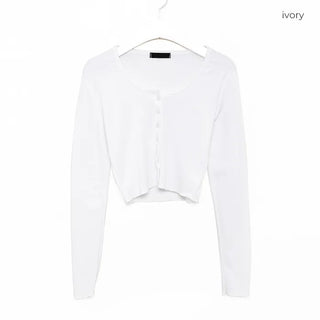 Cropped basic cardigan