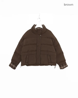 Checked two-tone down jacket