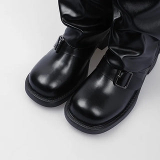 Buckle Round Mid-Calf Boots