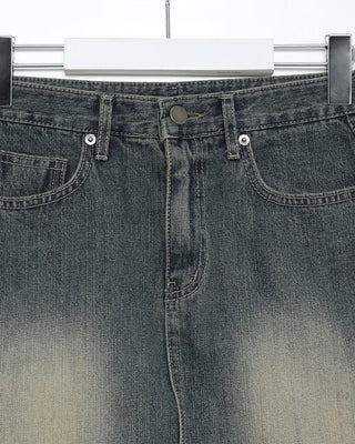 A-line denim mini skirt