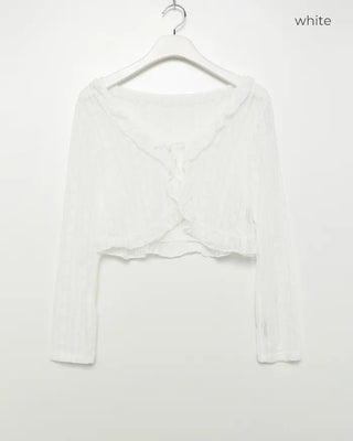 Frill Lace Crop Cardigan