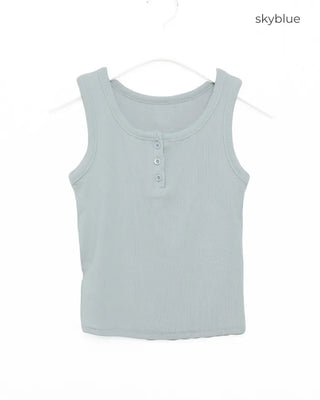Simple button sleeveless dress