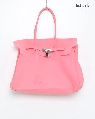 Matte Jelly Big Square Lock Bag