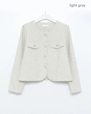 Gold button tweed jacket