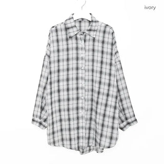 Checked loose-fit shirt