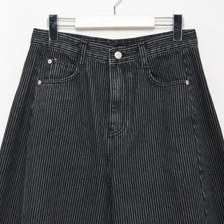 Striped denim pants