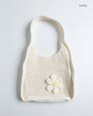 Daisy Flower Knit Bag
