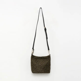 Leopard suede shoulder bag