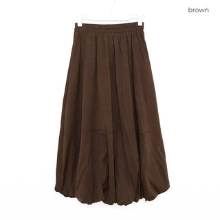 Balloon Fit Suede Long Skirt
